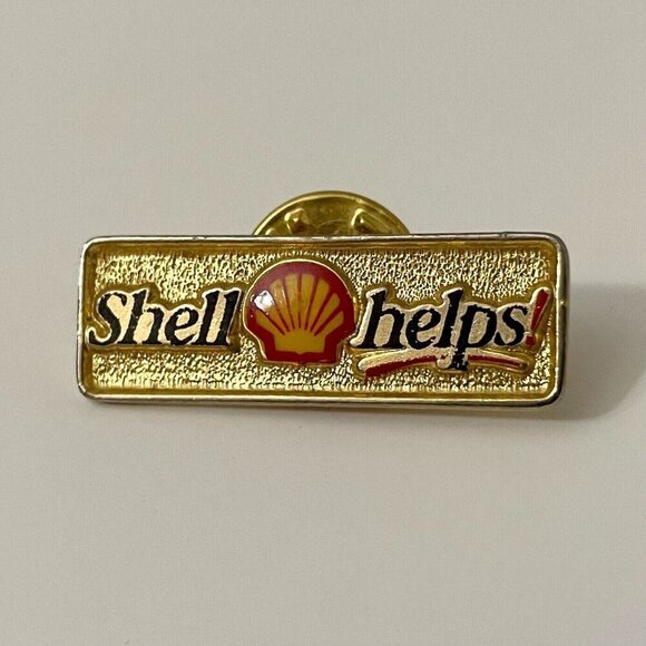 Vintage Shell Oil Company Lapel Pin Shell Helps - Picture 2 of 9